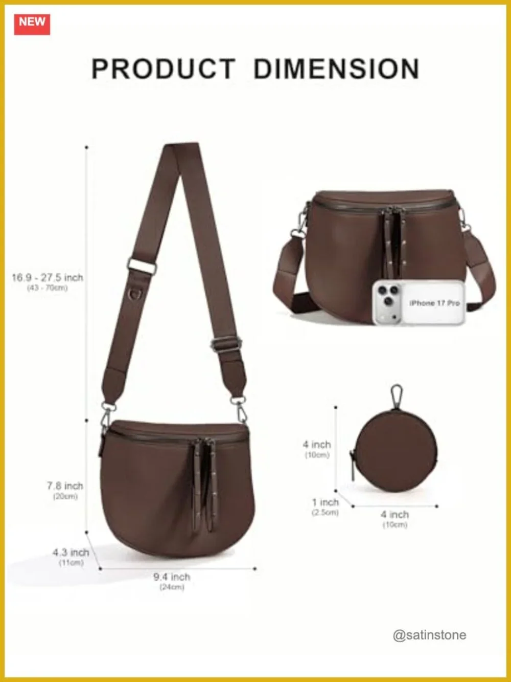 Crossbody Bags for Women Large Vegan Leather Trendy Bum Bag with Coin Purse
